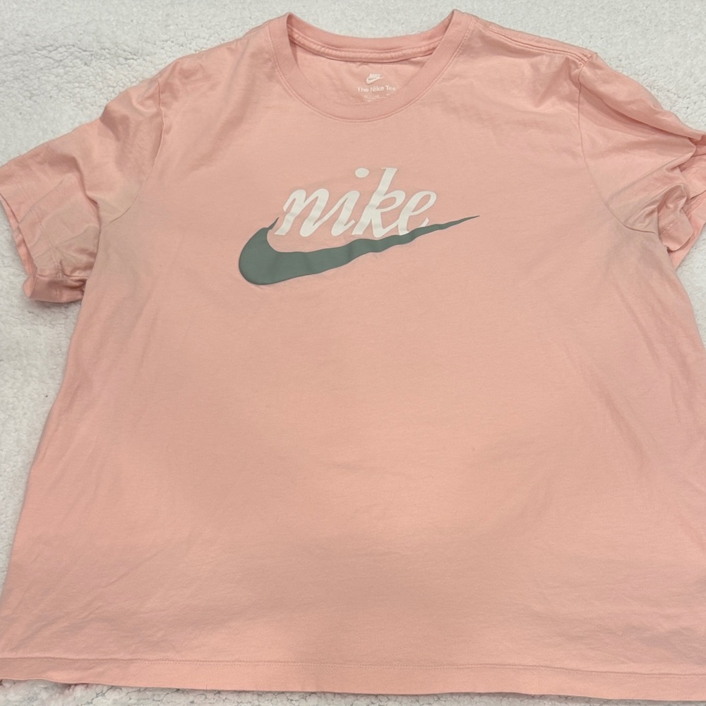 Nike Soft Pink Tee with Gray Logo